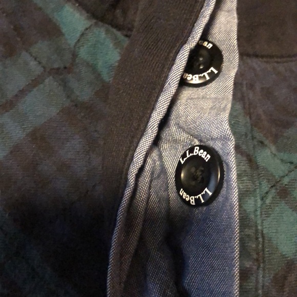 LLBean pullover with buttons and plaid accent - Picture 6 of 6